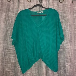 BisouBisou Women’s Sheer Flowy Top/Blouse Lg